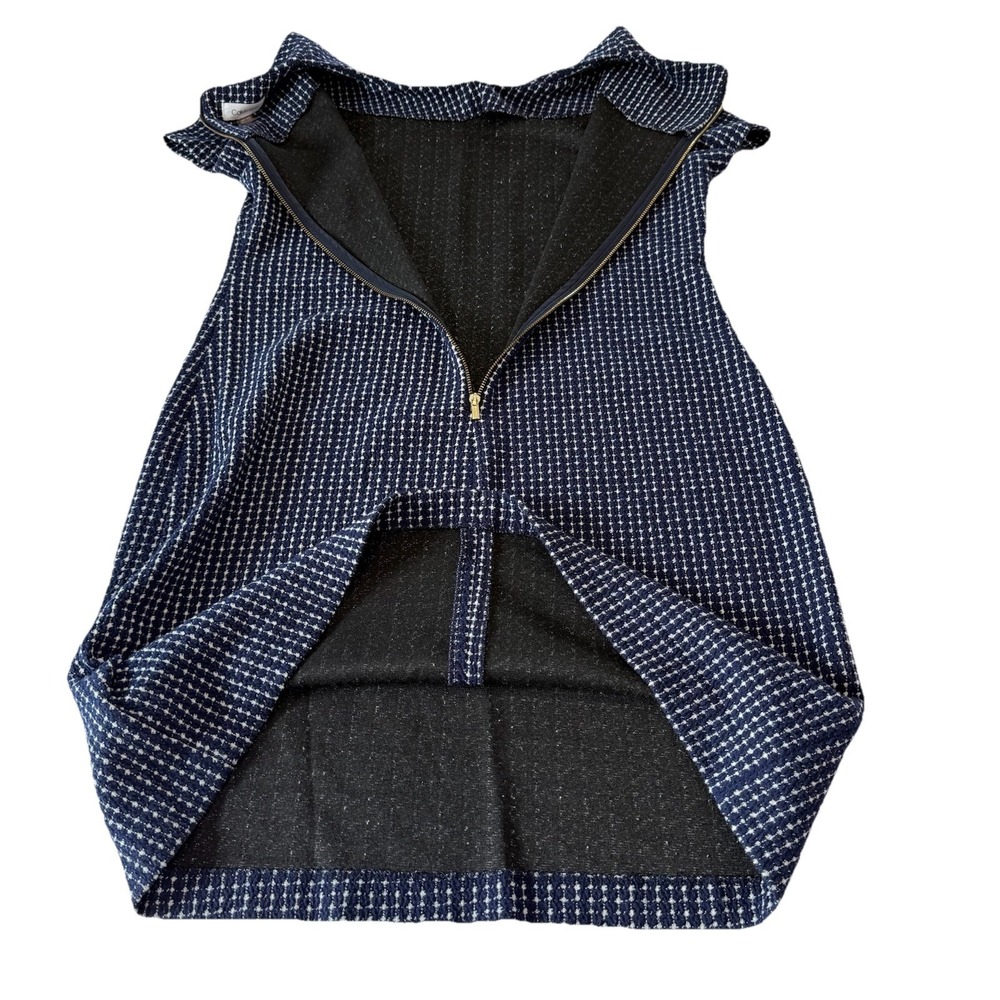 Calvin Klein Navy Blue‎ Tweed Short Sleeve Shift Dress Size 10 - Picture 7 of 11